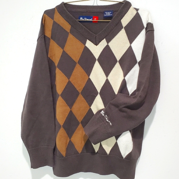 Ben Sherman Argyle V-neck Sweater Size 5-6 Kids - Picture 1 of 7